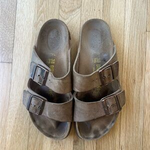 Brown leather Birkenstocks